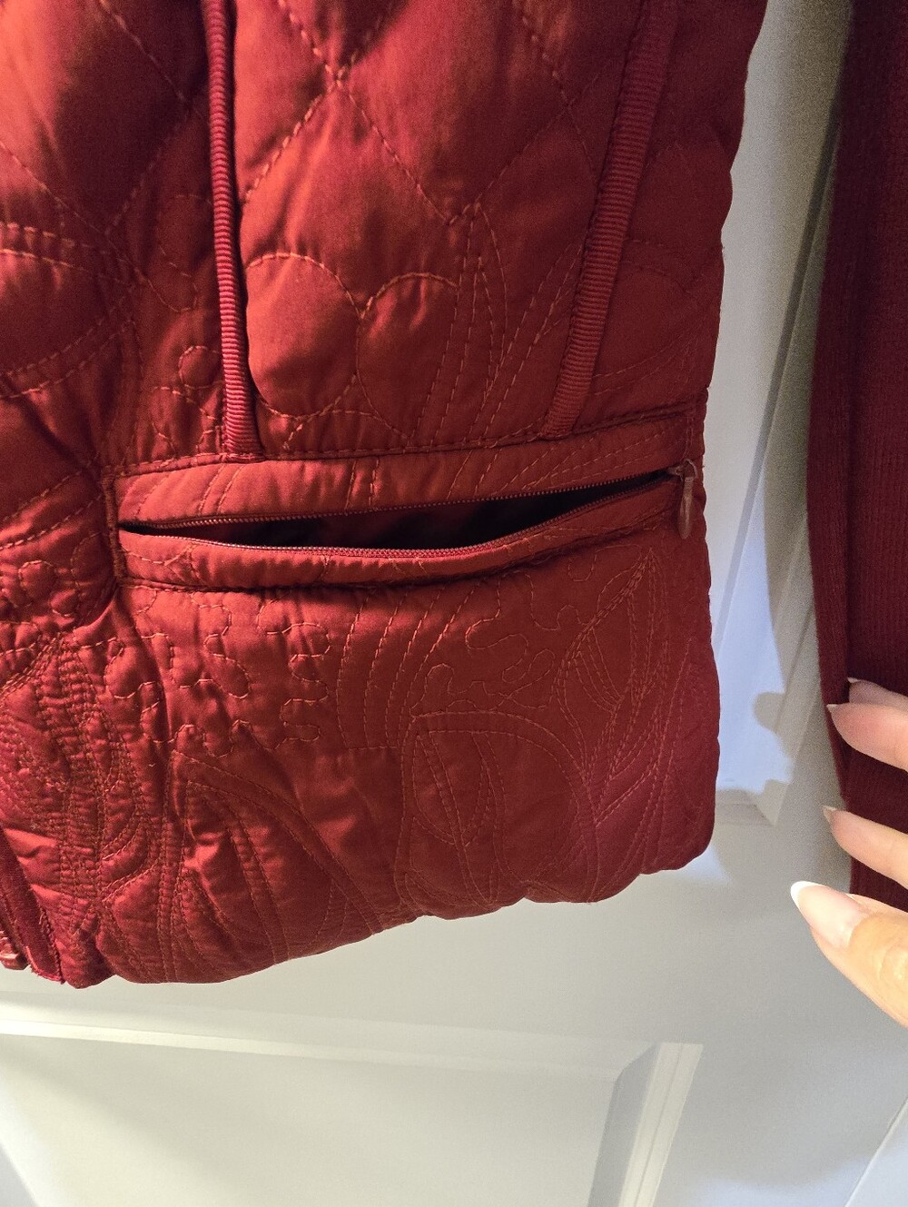Desigual Red Quilted Puffer Jacket with High Collar - Picture 7 of 8